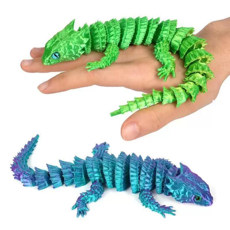 3D Printing Lizard - 3D 인쇄된 결합된 도마뱀 만화 동상