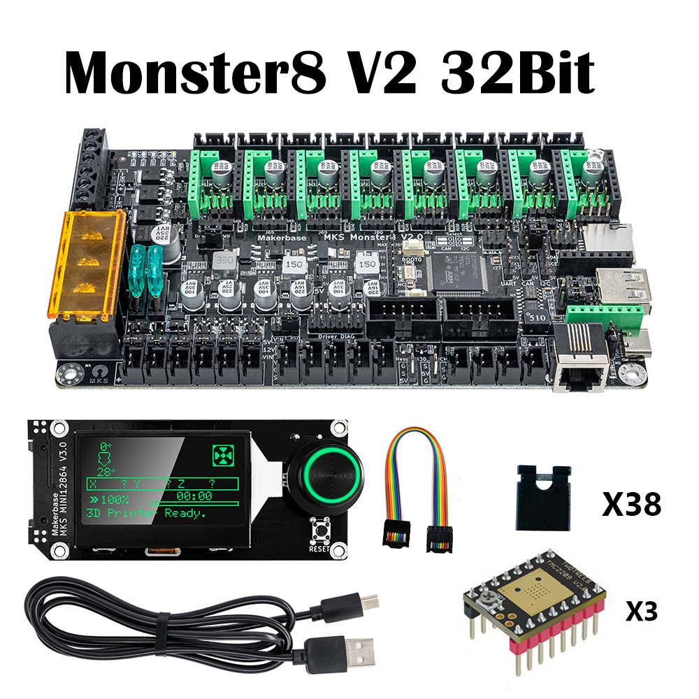 Motherboard 3D Printer - Makerbase MKS Monster8 V2 제어 보드,