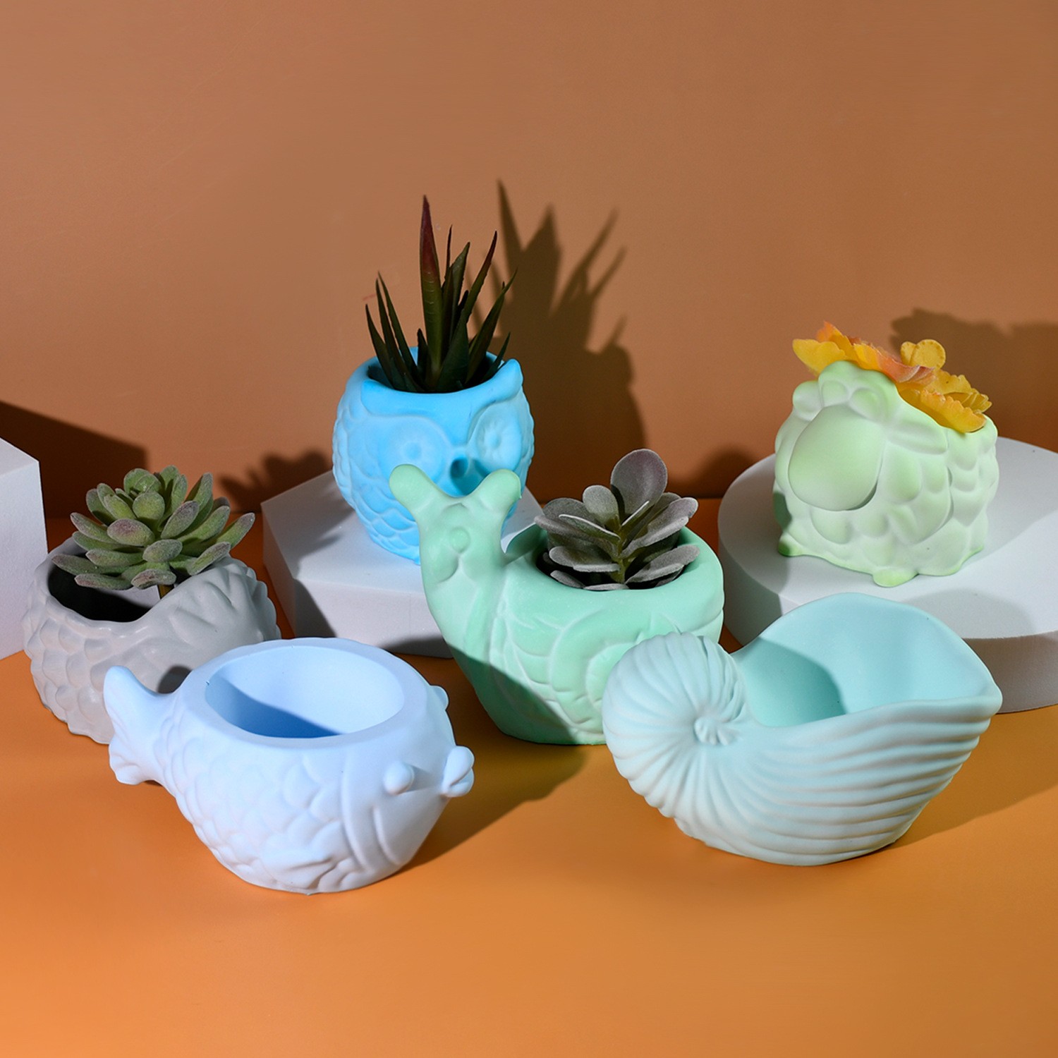 3D 동물 꽃 냄비 실리콘 금형 DIY 달팽이 올빼미  - 3D Printing Pot 리뷰 및 가격