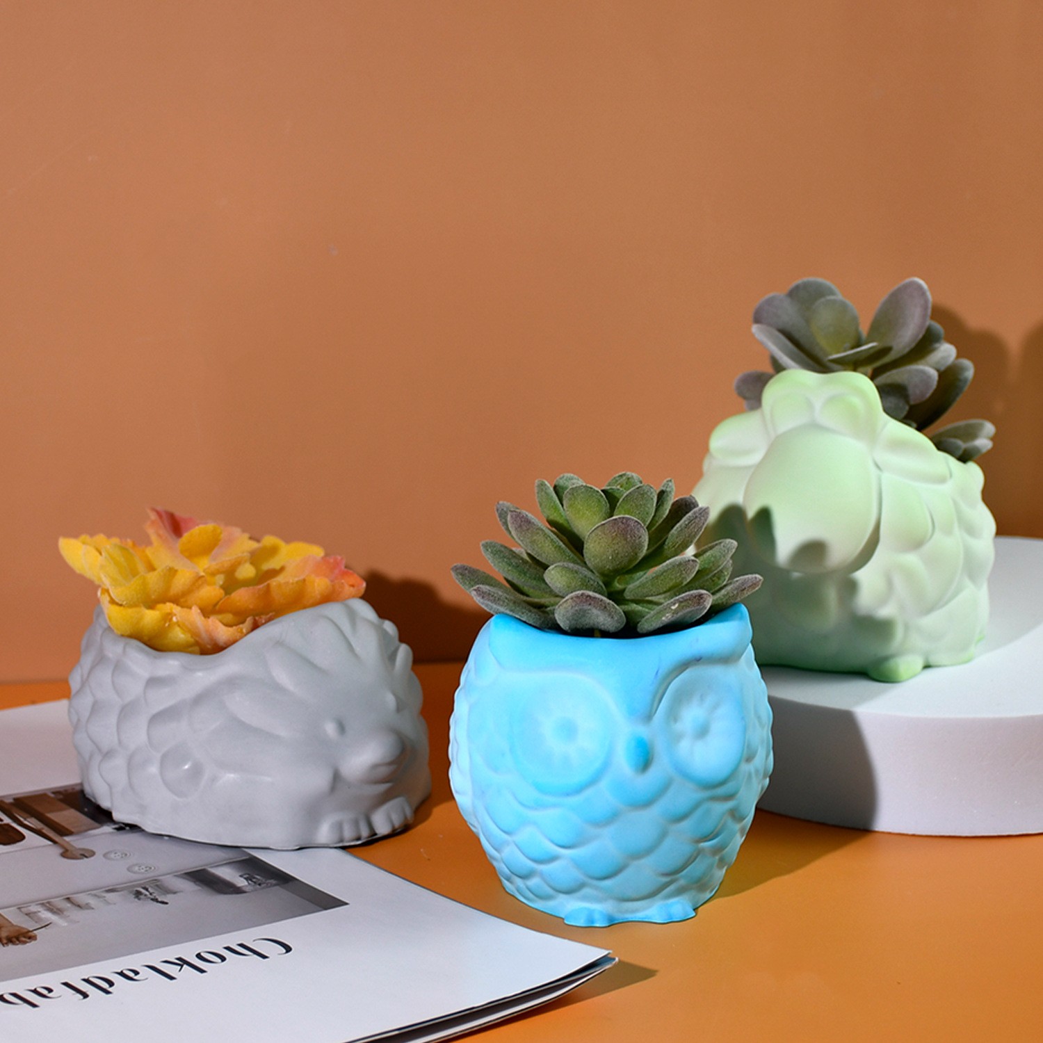 3D 동물 꽃 냄비 실리콘 금형 DIY 달팽이 올빼미  - 3D Printing Pot 리뷰 및 가격