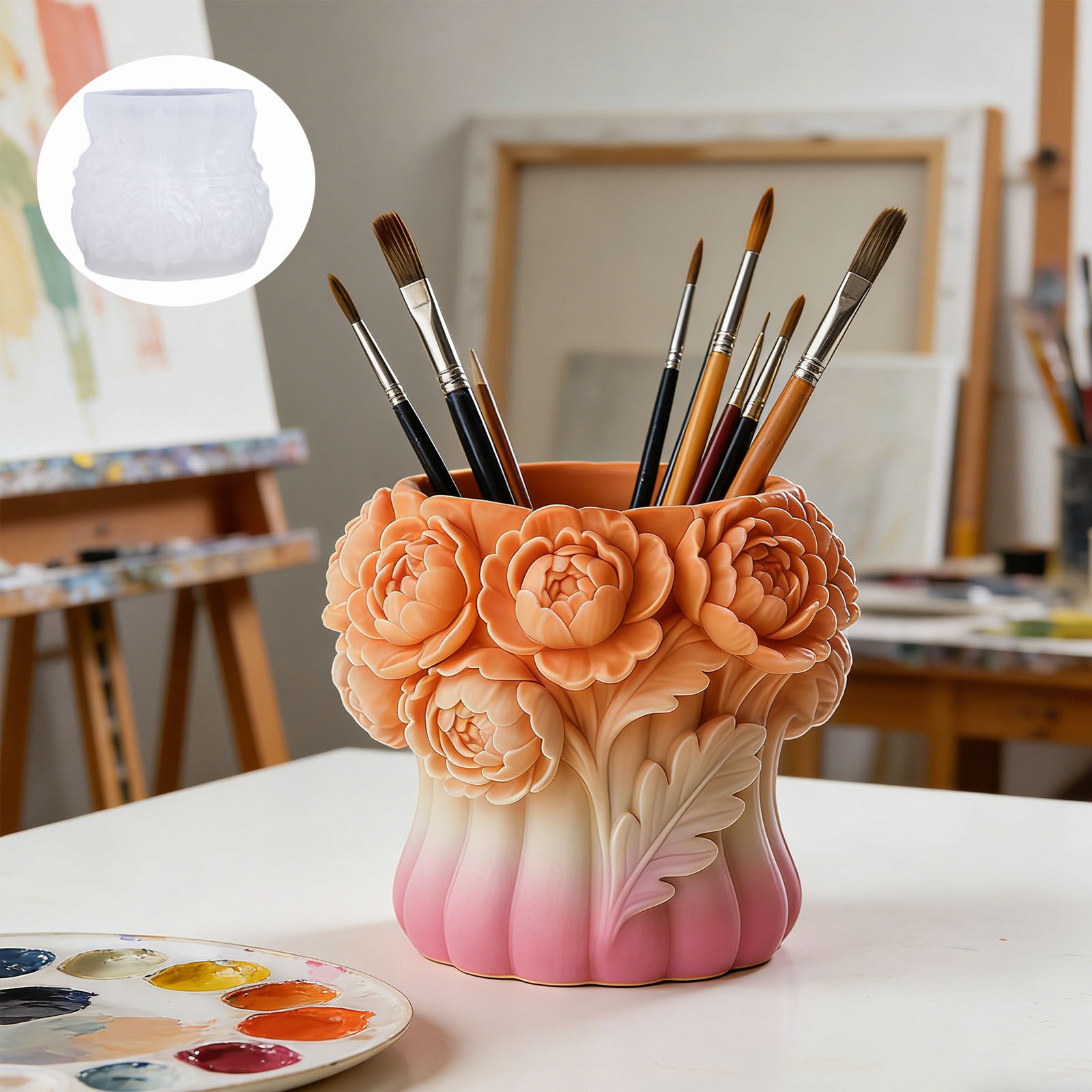 3D 장미 꽃병 실리콘 몰드 DIY 펜 홀더 보관 용기 - 3D Printing Pot 리뷰 및 가격