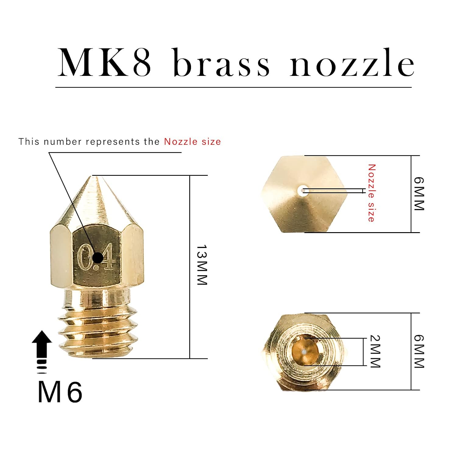 CREALITY 20개 MK8 황동 노즐 0.2/0.4 - 3D Printer Nozzle Brass 리뷰 및 가격