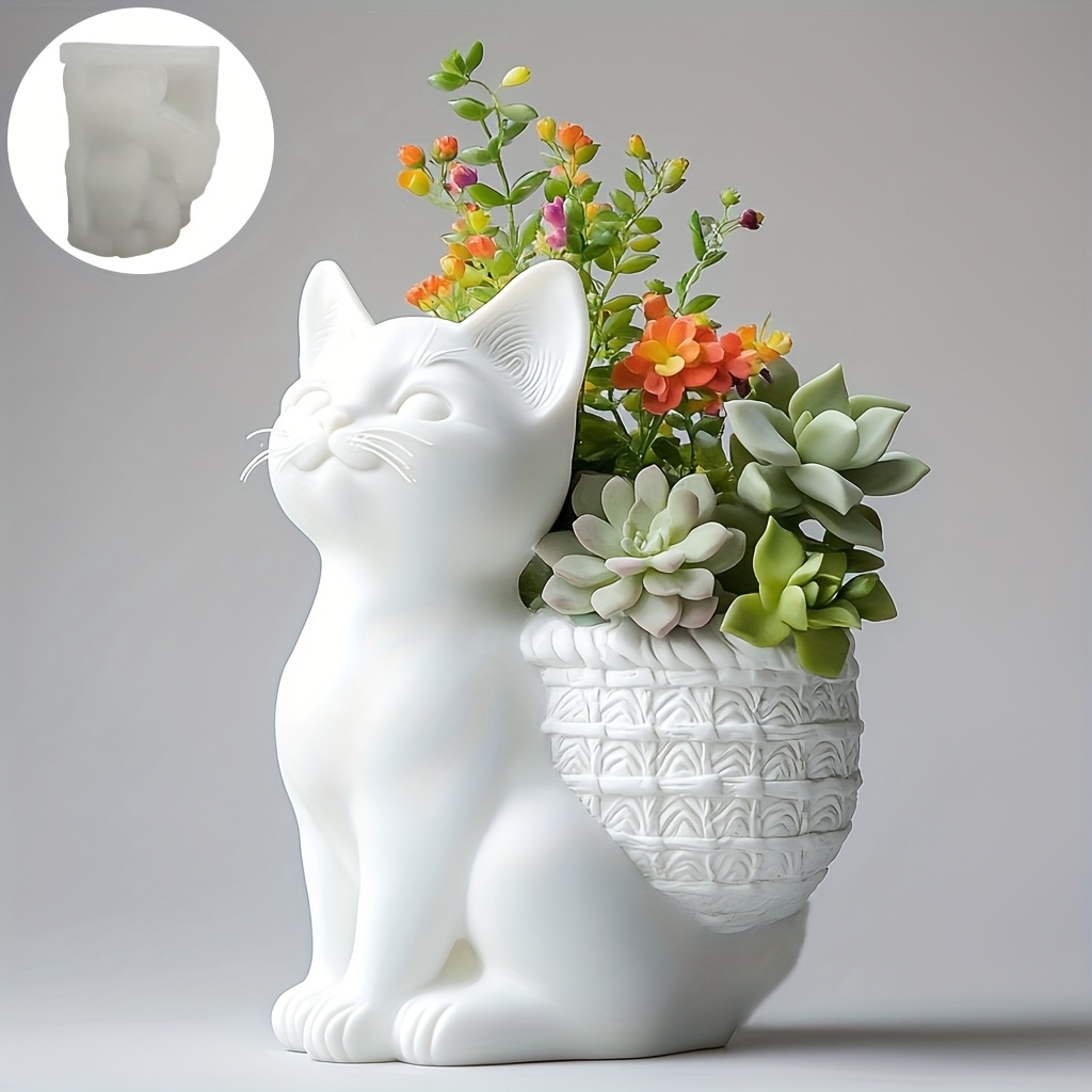 DIY 3D 쪼그려 앉은 고양이 다육식물 화분 레진 실 - 3D Printing Pot 리뷰 및 가격