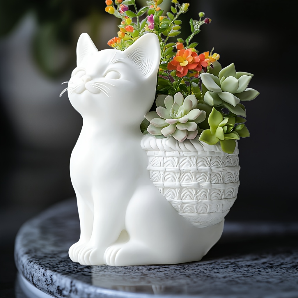 DIY 3D 쪼그려 앉은 고양이 다육식물 화분 레진 실 - 3D Printing Pot 리뷰 및 가격