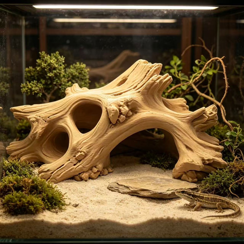 3D 프린팅된 동굴 파충류 은신처, 시뮬레이션 나무 구 - 3D Printing Lizard 리뷰 및 가격