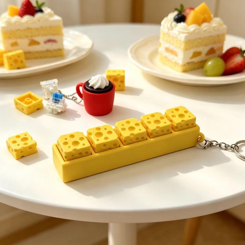 3D 프린팅으로 제작된 치즈 모양 키링, 키보드 클릭감 - 3D Printing Keycaps 리뷰 및 가격