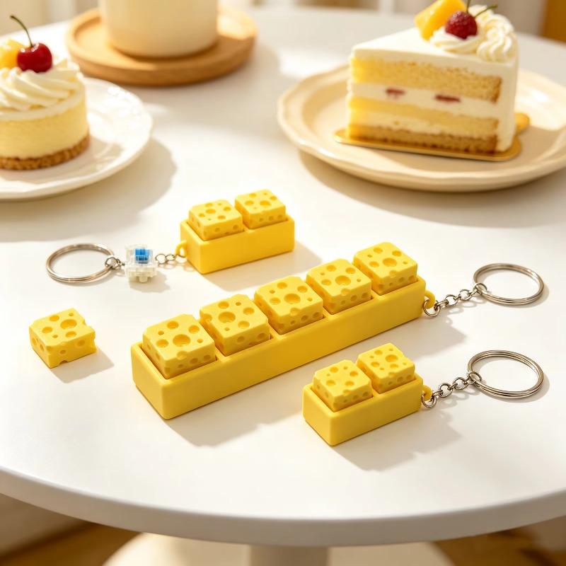 3D 프린팅으로 제작된 치즈 모양 키링, 키보드 클릭감 - 3D Printing Keycaps 리뷰 및 가격