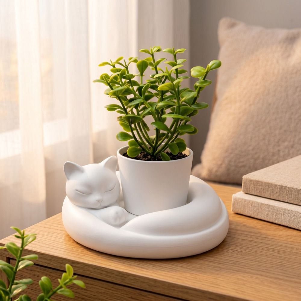 3D 프린팅 고양이 수면 화분 독특한 플라스틱 고양이  - 3D Printing Pot 리뷰 및 가격