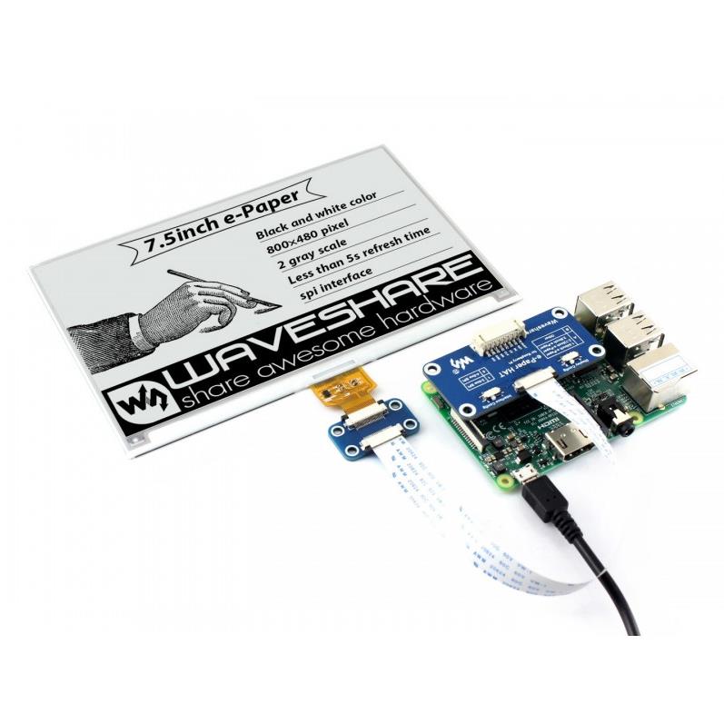 Waveshare 800*480,7.5인치 E-Ink  - Raspberry Pi 3D Print 리뷰 및 가격