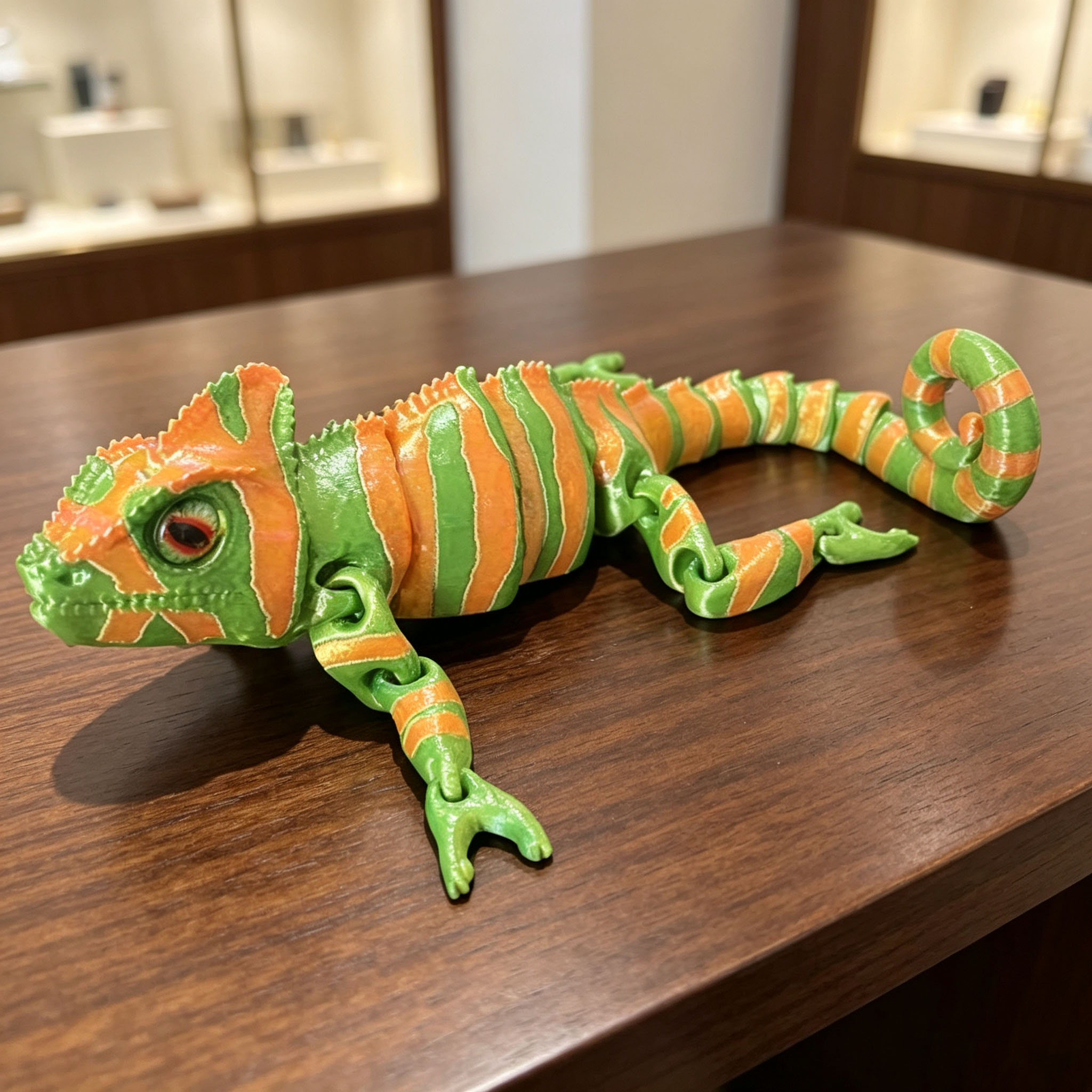 움직이는 관절을 가진 3D 프린팅 카멜레온 도마뱀 모형 - 3D Printing Lizard 리뷰 및 가격
