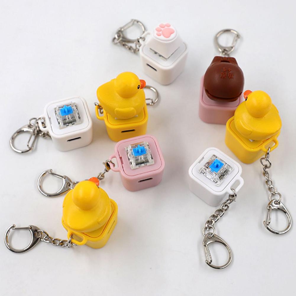 키캡 스타일 귀여운 작은 노란색 오리 키캡 키체인 기계 - 3D Printing Keycaps 리뷰 및 가격