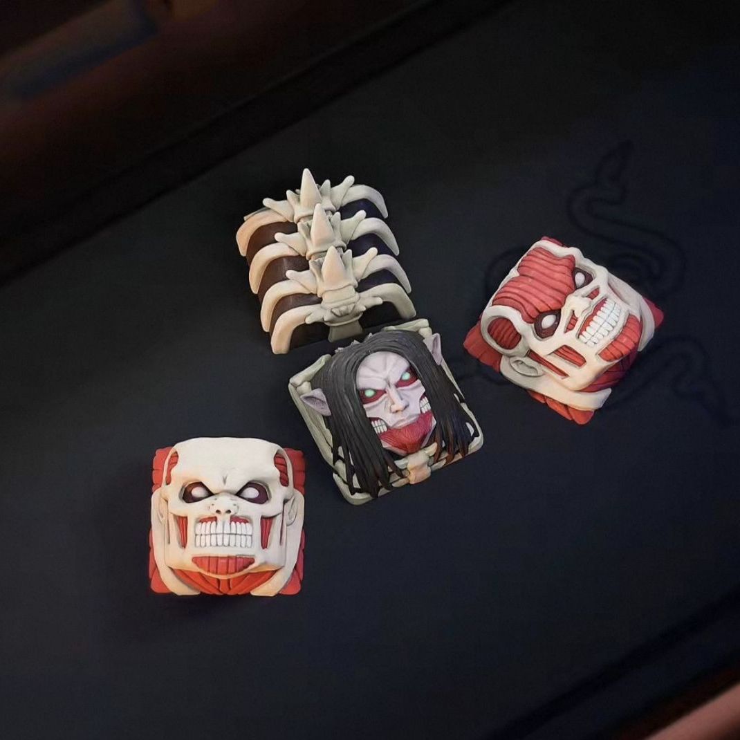 새로운 진격의 거인 공동 브랜드 키캡 세트 만화 알란  - 3D Printing Keycaps 리뷰 및 가격