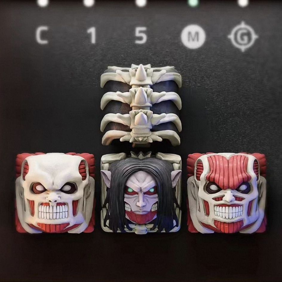 새로운 진격의 거인 공동 브랜드 키캡 세트 만화 알란  - 3D Printing Keycaps 리뷰 및 가격